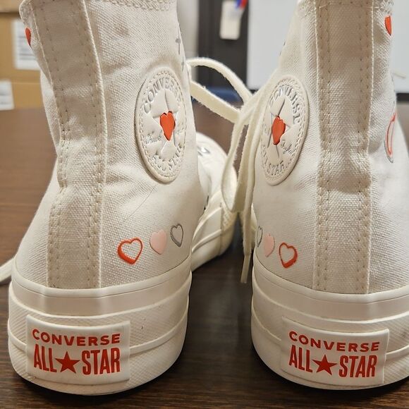 Converse Chuck Taylor All Star Lift Platform Y2K Heart High Top Sneaker size 8 - Picture 6 of 9